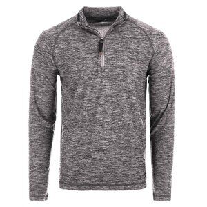 NWT Canada Weather Gear Men's Grey Fleece-Dye Supreme Soft 1/4 Zip - Sz L